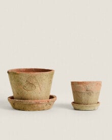 Ceramic garden pot and saucer
