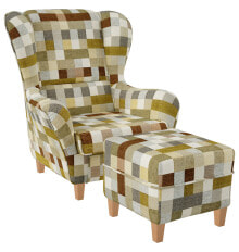 Купить товары для дома Supellex: Ohrensessel mit Hocker Design Patchwork