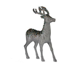Decoration Medium Reindeer 15 x 45 x 30 cm Silver Blue Golden Plastic