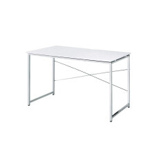 Simplie Fun tennis Writing Desk, White & Chrome Finish