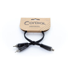 Cordial EY 0.3 ECC Y-Adaptor Cable [RCA(f)/2x RCA(m)] 300mm (Black)