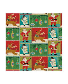 Trademark Global holli Conger Retro Christmas repeat 2 Canvas Art - 19.5