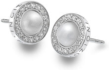 Ювелирные серьги Silver earrings Hot Diamonds Emozioni Giove Pearl DE460