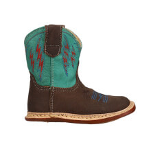 Купить детские товары Roper: Roper Cowbaby Embroidery Square Toe Cowboy Infant Boys Blue, Brown Casual Boots