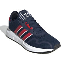 Мужская спортивная обувь для бега Мужские кроссовки спортивные для бега синие текстильные низкие  Adidas Swift Run X