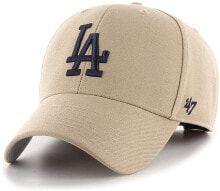 Мужские бейсболки '47 Brand MVP Khaki Dodgers Strapback Cap MLB Curved Brim LA Los Angeles with Peak