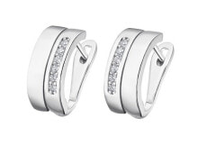 Ювелирные серьги Glittering silver earrings with clear zircons LP3328-4 / 1