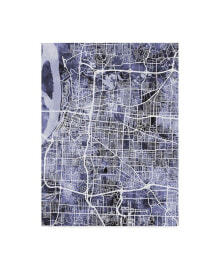 Trademark Global michael Tompsett Memphis Tennessee City Map Blue Canvas Art - 37