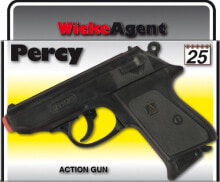 Бластеры, автоматы и пистолеты Игрушечный пистолет Sohni-Wicke Percy с 25-зарядными пистонами. Длина 15,8 см. От 6 лет. Черный.
