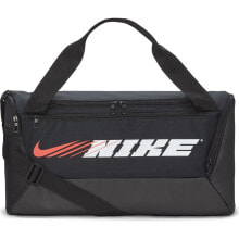 Мужские спортивные сумки Мужская спортивная сумка черная текстильная средняя для тренировки с ручками через плечо NIKE Brasilia Graphic 9.0 Duffle S