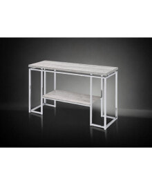 Simplie Fun chafik Sofa Table, Natural Oak & Chrome