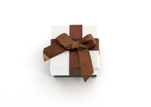 White gift box with brown ribbon KP9-5