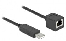 Serial Connection Cable with FTDI chipset - USB 2.0 Type-A male to RS-232 RJ45 male 50 cm black - Black - 0.5 m - RJ-45 - USB 2.0 Type-A - Female - Male