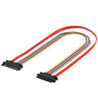 Wentronic PC SATA Data and Power Extension Cable - 0.5 m - 0.5 m - SATA III - SATA 7-pin + 15-pin - SATA 7-pin + 15-pin - Male/Female - Black - Orange - Red - Yellow купить в аутлете