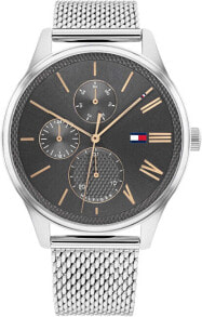 Мужские наручные часы с серебряным браслетомTommy Hilfiger Damon 1791846