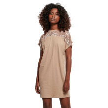 URBAN CLASSICS Lace Short Sleeve Short Dress