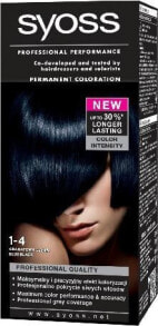 Краска для волос Syoss Permanent Coloration 1-4 Стойкая крем-краска для волос, оттенок сине-черный