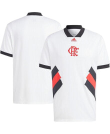 adidas men's White CR Flamengo Football Icon Jersey