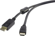Renkforce RF-3301450 видео кабель адаптер 0,5 m DisplayPort HDMI Черный