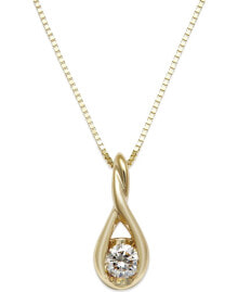 Купить ювелирные кулоны и подвески Sirena: Sirena diamond Twist Pendant Necklace in 14k Gold (1/8 ct. t.w.)