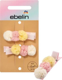 Купить заколки для волос ebelin: Haarclips Stoff Pompoms, 2 St