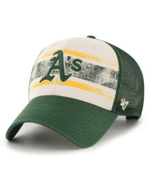 Купить мужские головные уборы ’47 Brand: Men's Cream, Green Oakland Athletics Breakout MVP Trucker Adjustable Hat