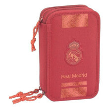 Школьные пеналы пенал Real Madrid C.F. 2 отделения, красный цвет, 41 предмет