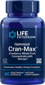 Растительные экстракты и настойки life Extension Optimized Cran-Max with UTIRose Растительный порошок из ягод клюквы для поддержки здоровья мочевыделительной системы 60 растительных капсул