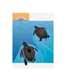 Trademark Global marie Sansone Turtles and Flowers Canvas Art - 37
