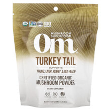 Грибы om Mushrooms, Turkey Tail, сертифицированный органический грибной порошок, 200 г (7,05 унции)