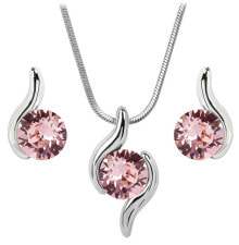 Ювелирные колье A fitting set of Chaton Wave Light Rose necklaces and earrings