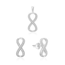 Женские комплекты бижутерии Silver set of infinity jewelry AGSET263L (pendant, earrings)