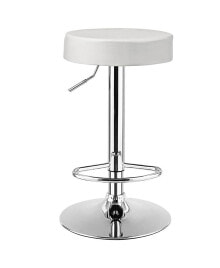 Costway 1 PC Round Bar Stool Adjustable Swivel Pub Chair U Leather