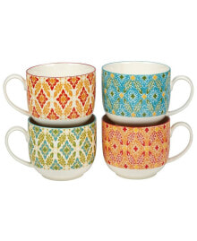 Damask Floral Set of 4 Jumbo Cups