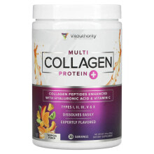 Коллаген Vitauthority, Multi Collagen Protein Plus Vitamin C, гиалуроновая кислота, тропический пунш, 282 г (9,9 унции)