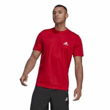 Men’s Short Sleeve T-Shirt Aeroready Designed To Move Adidas Designed To Move Red