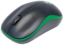 Manhattan Success Wireless Mouse - Black/Green - 1000dpi - 2.4Ghz (up to 10m) - USB - Optical - Three Button with Scroll Wheel - USB micro receiver - AA battery (included) - Low friction base - Three Year Warranty - Blister - Ambidextrous - Optical - RF Wireless - купить онлайн