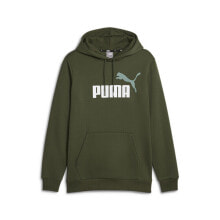 Puma Essentials Logo Hoodie Mens Green Casual Outerwear 58676431