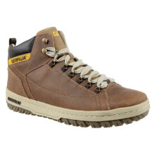 Мужская спортивная обувь мужские кроссовки спортивные треккинговые коричневые кожаные высокие Caterpillar What Hi M P711589