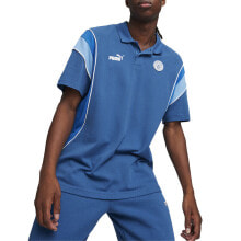 Puma Mcfc Ftblarchive Short Sleeve Polo Shirt Mens Blue Casual 77463011 купить онлайн