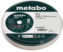 Купить оснастка для угловой шлифмашины (болгарки) Metabo: Metabo 10 Trennscheiben-SP 125x1,0x22,23- 100 Jahre (616399000)