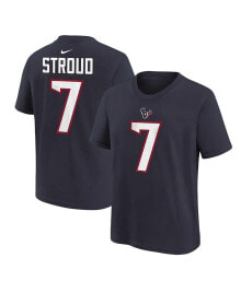 Nike little Boys and Girls C.J. Stroud Navy Houston Texans Player Name and Number T-shirt
