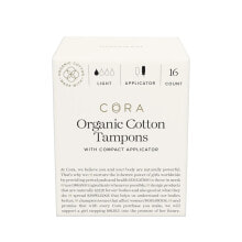Гигиенические прокладки и тампоны Cora Organic Cotton Tampons with Applicator Light Тампоны из органического хлопка с аппликатором  16 шт.