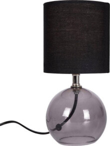 Lampa stołowa Ambiance Lampa stołowa z kloszem abażurem lampka nocna czarna ze szklaną podstawą 25x12 cm купить онлайн