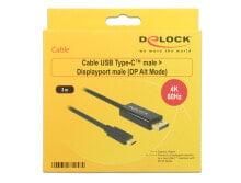 Кабельный разъем/переходник Черный DeLOCK 85257 3 m USB Type-C DisplayPort