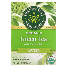 Organic Green Tea with Toasted Rice, Matcha, 16 Wrapped Tea Bags, 0.5 oz (1.5 g) Each