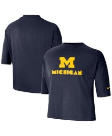 Женские блузки и кофточки women's Navy Michigan Wolverines Crop Performance T-shirt