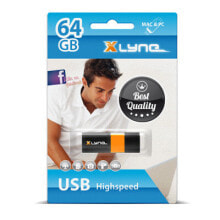 xlyne Wave USB флеш накопитель 64 GB USB тип-A 2.0 Черный, Оранжевый 7164000