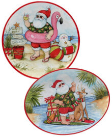 Certified International santa's Wish 2 Piece Platter Set, Service for 1