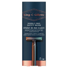 Купить мужские бритвы и лезвия Gillette: Gillette King C. Double Edge Safety Razor 1 St. rasierer für Herren Rasiermesser 1 St. + 4 Ersatzrasierer